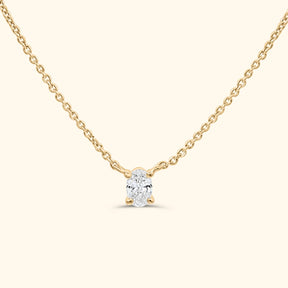 Oval Diamond Necklace 0.3 ct | 14 Carat Gold