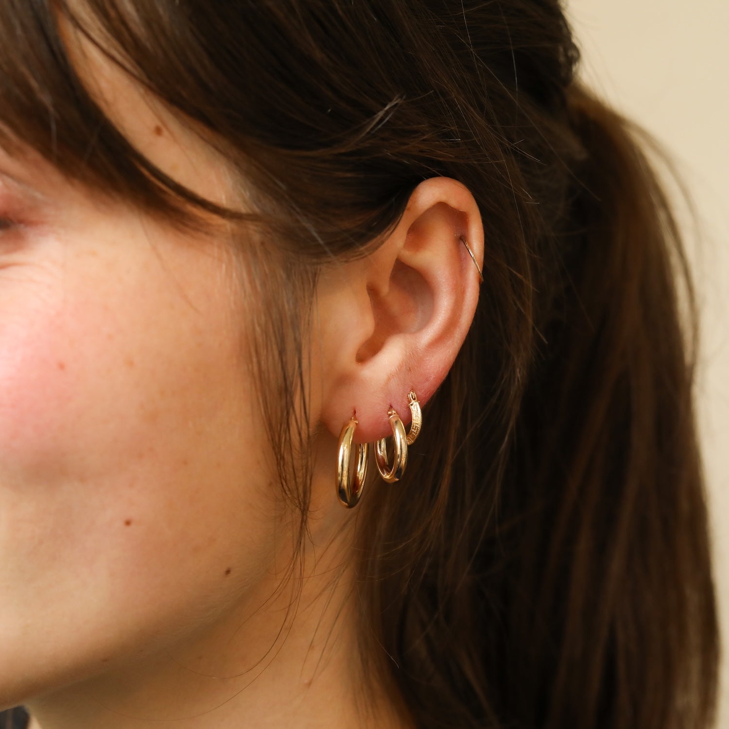 14K Gold Hoop Earrings | 16 mm