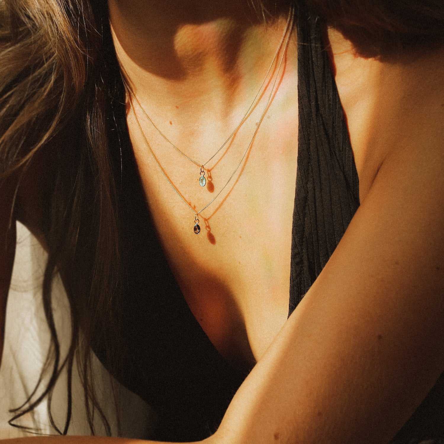 Smoky pendant | 14K Gold