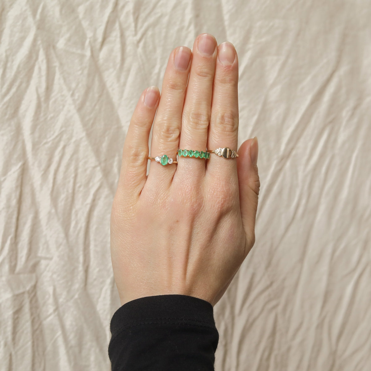 Liv Emerald duo ring | 9K