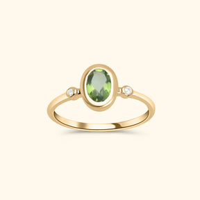 Lovi Diamond Green Quartz ring | 9K