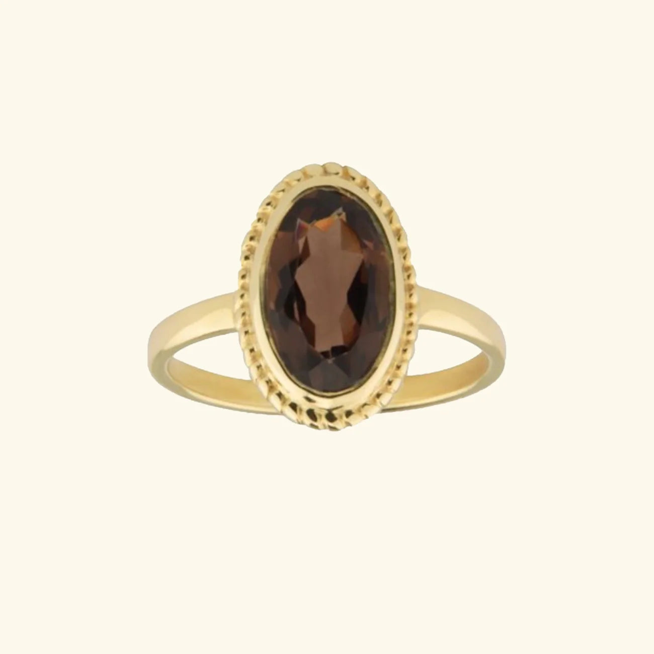 Vintage Luna Smoky Quartz | 14K Gold