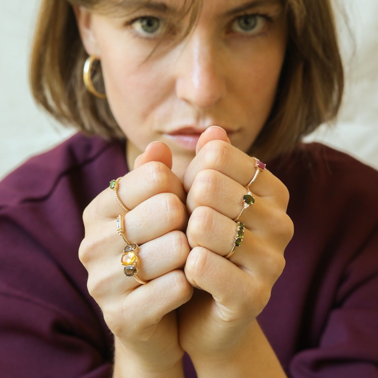 Trio Tourmaline ring | 14K Gold